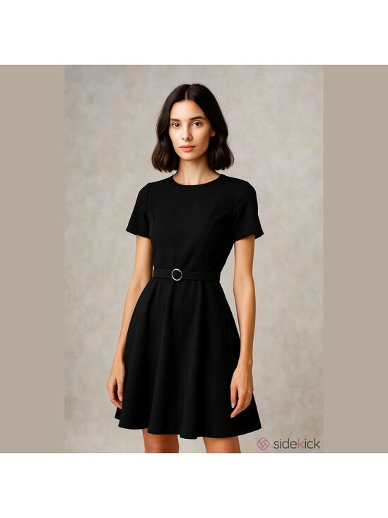Vintage Dresses & Skirts - Vintage modest black dress with belt Melissa Petites • black wedding